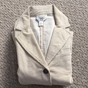 Talbots beige corduroy blazer sz12